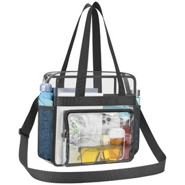 USPECLARE Clear Bag for Stadium Events, 12x6x12 Transparent Stadium Messenger Bag for Concerts, Work, Sports Games, Gym