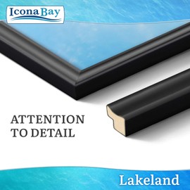 Icona Bay 8x10 (20x25 cm) Black Picture Frame, Contemporary Photo Frame 8 x 10, Composite Wood Frame for Walls or Table Top, Lakeland Collection
