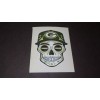Green Bay Packers (Skull) Sticker. (3" x 2 1/4")