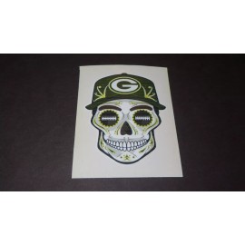 Green Bay Packers (Skull) Sticker. (3" x 2 1/4")