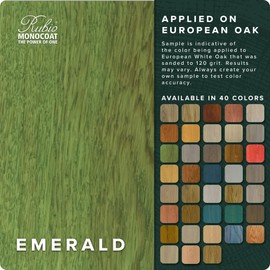 Rubio Monocoat Wood Stain & Finish 175 ft² - Emerald | Oil Plus 2C | Quick-Dry, Eco-Friendly Linseed Wood Oil for Indoor Use, Includes Accelerator (Part B) | Protector | 350 ml
