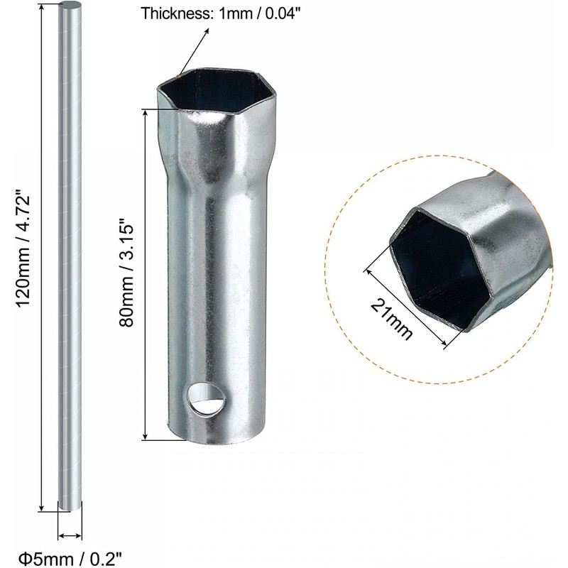 lohill 21 mm, 2 pieces, universal ignition spark plug wrench,