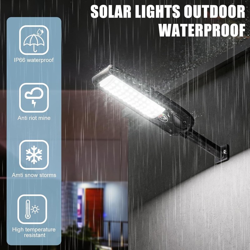 Solar Street Lights Outdoor Waterproof ,30000LM Dusk to Dawn Solar