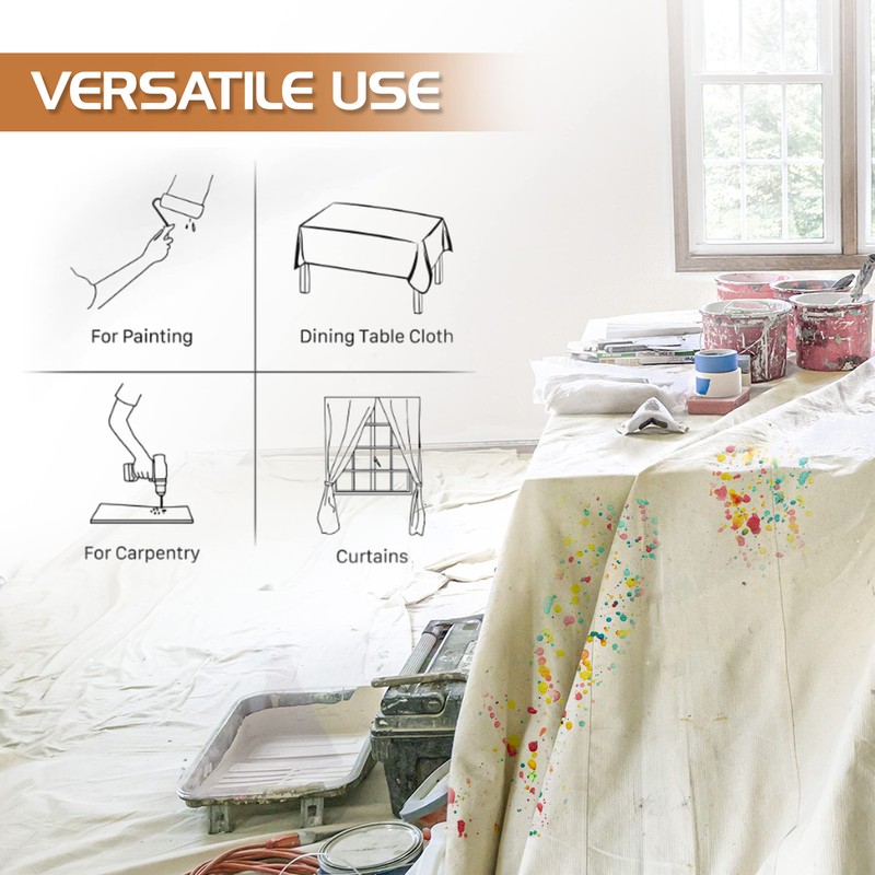 Utopia Drop Cloth for Painting (9x12 ft, 2 Pack) Washable