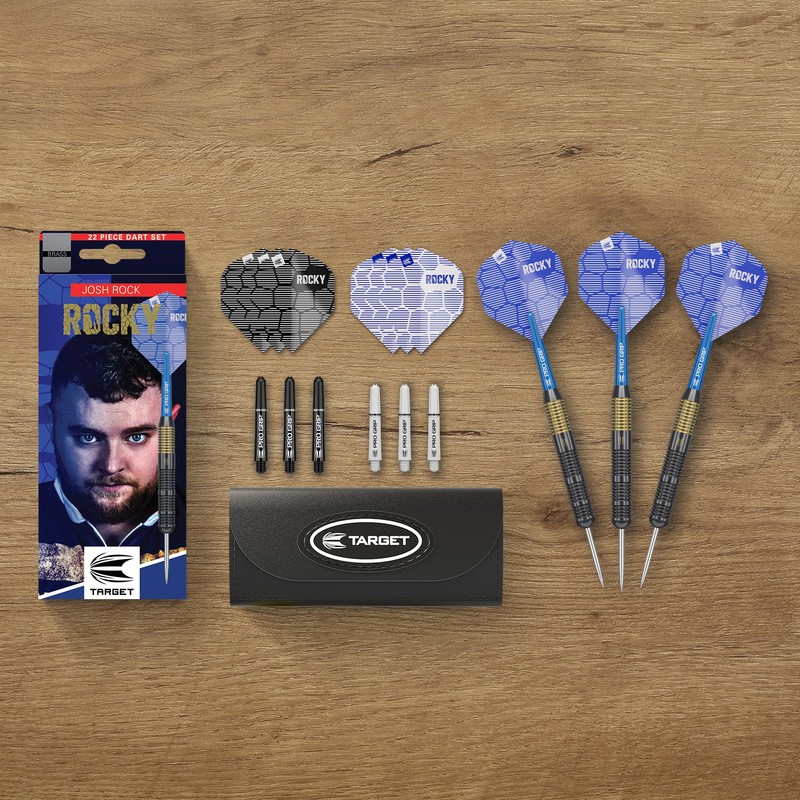 Target Darts Josh Rock Steel Darts, 22G Brass Darts, Solid
