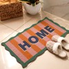 Scalloped Coir Welcome Doormat, 16 x 28 Inch Entrance Mat,Stripe,Classic