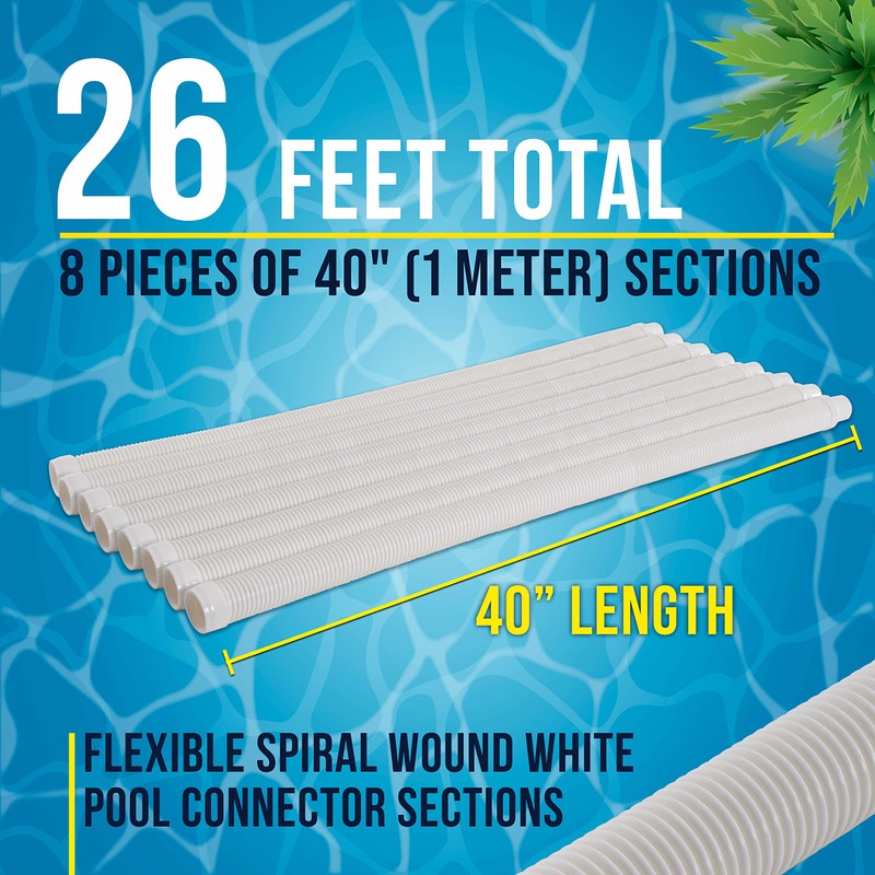 U.S. Pool Supply Pool Vacuum Hose, 8 Piece Pool Hose