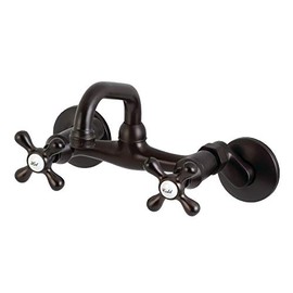Kingston Brass KS212ORB Kingston Two-Handle 2-Hole Wall Mount Bar Faucet in Oil Rubbed Bronze