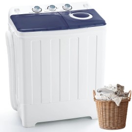 Portable Washing Machine Twin Tub - Compact Washer and Dryer Combo with Drain Pump - Mini Laundry Machine for Apartments, Dormscolor: Gray, plug type: US, voltage (v): 110-120 V