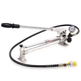 LCyindu Hydraulic Hand Pump 900cc 10000Psi with Pressure Guage Single Acting Hydraulic Lifting Pump, CP-700LB