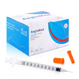 1ml/cc 30G 8mm Syringes, Lab Dispensing Syringe, Individual Wrapped, Box of 50