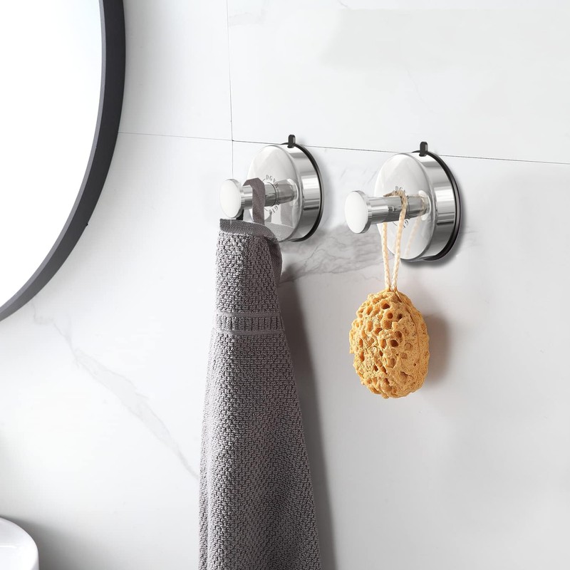 DGYB Suction Cup Hooks - Set of 4 Chrome No