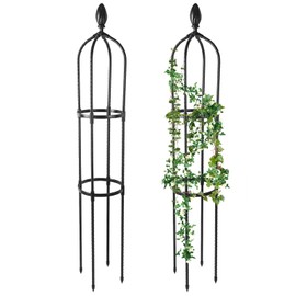 Luwint 2Pcs Garden Trellises, Plastic Obelisk Trellis for Climbing Plants, 45''H Small for Clematis Pea Bean Ivy Vine Rose