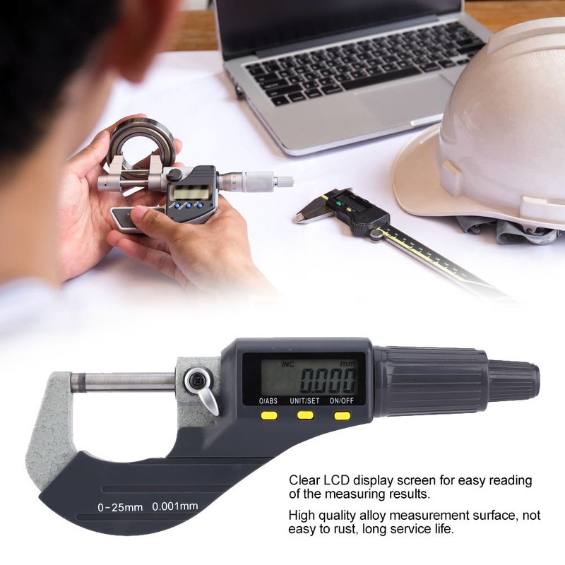 0.001mm Digital Electronic Micrometer Outside Micrometer Caliper Gauge0-25mm