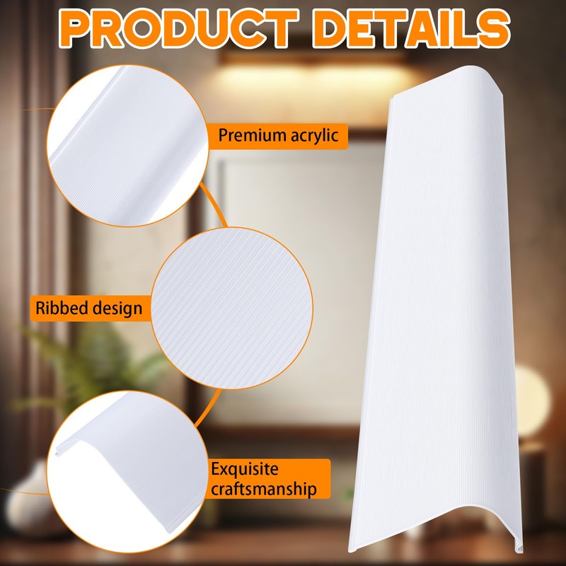 Retisee 2 Pcs 24" Under Cabinet Light Cover Replacement White