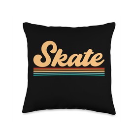 Skateboarder Ice Skating Roller Skate Skateboard Throw Pillow
