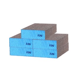 Sanding Blocks Wet and Dry Sandpaper with Dual Use Purpose, Sanding Sponges 220 Grits Washable and Reusable Wood, Walls, Cars and Metal, Pack of 5
