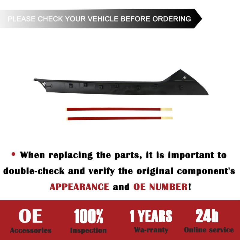 Windshield Outer A-Pillar Trim Molding Kit | Compatible with 2011-2019