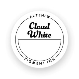 Altenew Cloud White Pigment Ink, Round Ink Pad, Acid-Free, Archival, Ink for Crisp and Clear Stamps, Dense & Permanent Ink for Stamping, Watercoloring, Inking Techniques, White Pigment Ink Re-Inker