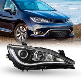 AKKON - Fit 2017 2018 2019 2020 Chrysler Pacifica 17-20 Halogen Type w/Low Quad Lamp Chrome Trim Headlight Headlamp OE Style Passenger Side Assembly