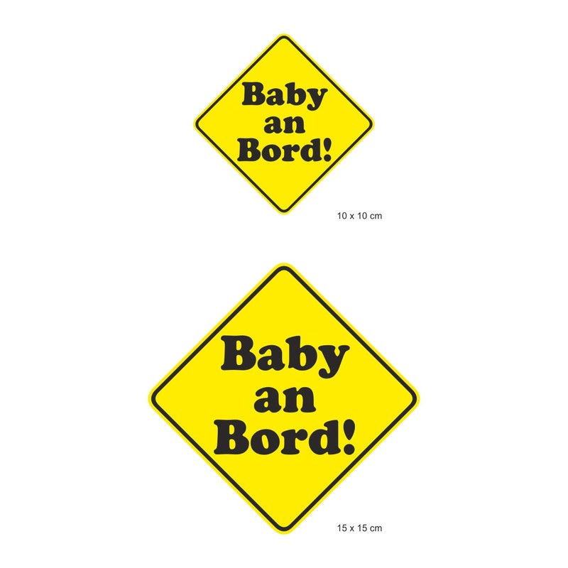 Car Sticker Baby on Board Neutral, 15 x 15 cm,