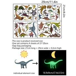 Dinosaur Luminous Sticker,Glow in The Dark Wall Decal,Baby Room Dinosaur Wall Decor, Dinosaurs Decal,Animal Luminous Stickers for Boys Kids Girls Children’s Room Bedroom Nursery Decor