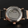 FORSINING Male Automatic Watch PU Leather Strap Analog Wristwatch(White Rose