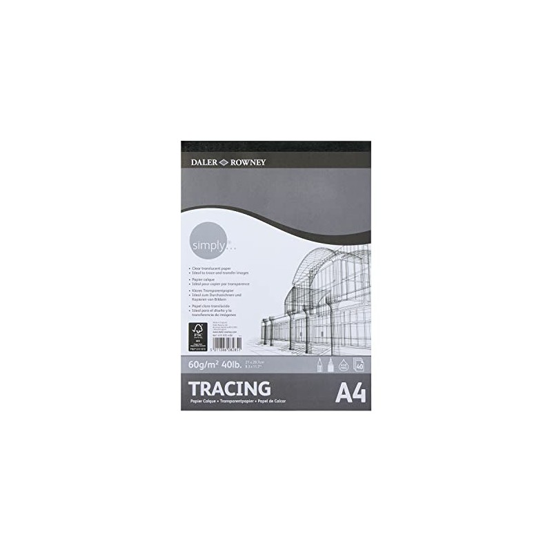Daler Rowney Simply Smooth Surface 43 gsm A4 Tracing Paper