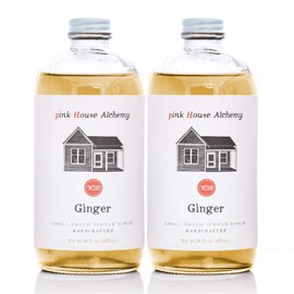 Pink House Alchemy Ginger Syrup - 2 / 16 oz Simple Syrup Cocktail Drink Mix - Use To Flavor Coffee - Dessert Topping - Using Only Fresh Herbs