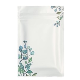 Double Sided White-Blue Smell Proof Resealable Flat Storage Packaging Food, Candy, Cookies treat Bags for Small Business, Bulk, Home Use, Beauty Sample (1000, 4.72 inch x 7.09 inch)