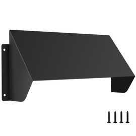 Sanbege 10" x 5" Metal Vent Cover with Screws, Air Vent Grille Protection Roof, Duct Exhaust or Inlet Rain Deflector for Indoor, Outdoor Ventilation System (Black)