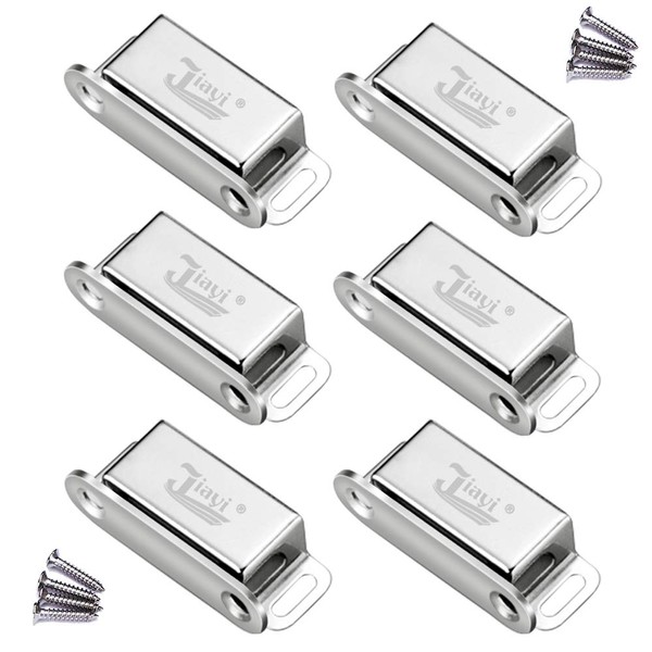 Kitchen Cabinet Magnetic Catch Jiayi 6 Pack Magnetic Door Catch Stainless Steel Drawer Magnet for Cabinet Door Catch Strong Cupboard Magnetic Closures for Cabinet Magnetic Latches Cabinet Closer