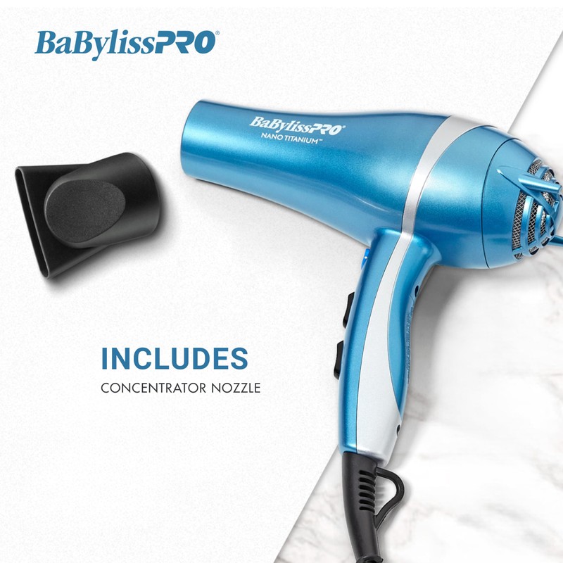 BaBylissPRO Hair Dryer, Nano Titanium 2000-Watt Blow Dryer, Hair Styling