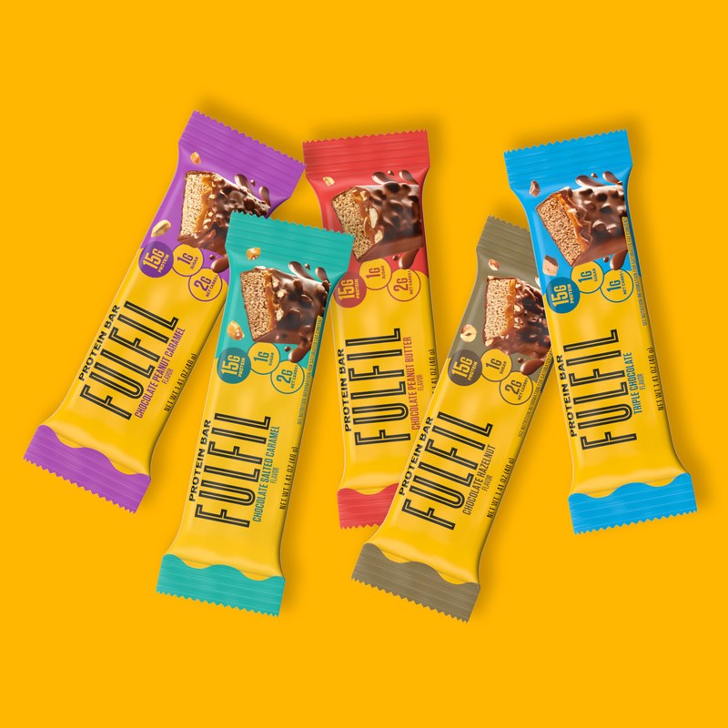 FULFIL Protein Snack Bars, Chocolate Hazelnut Flavored, Gluten Free with