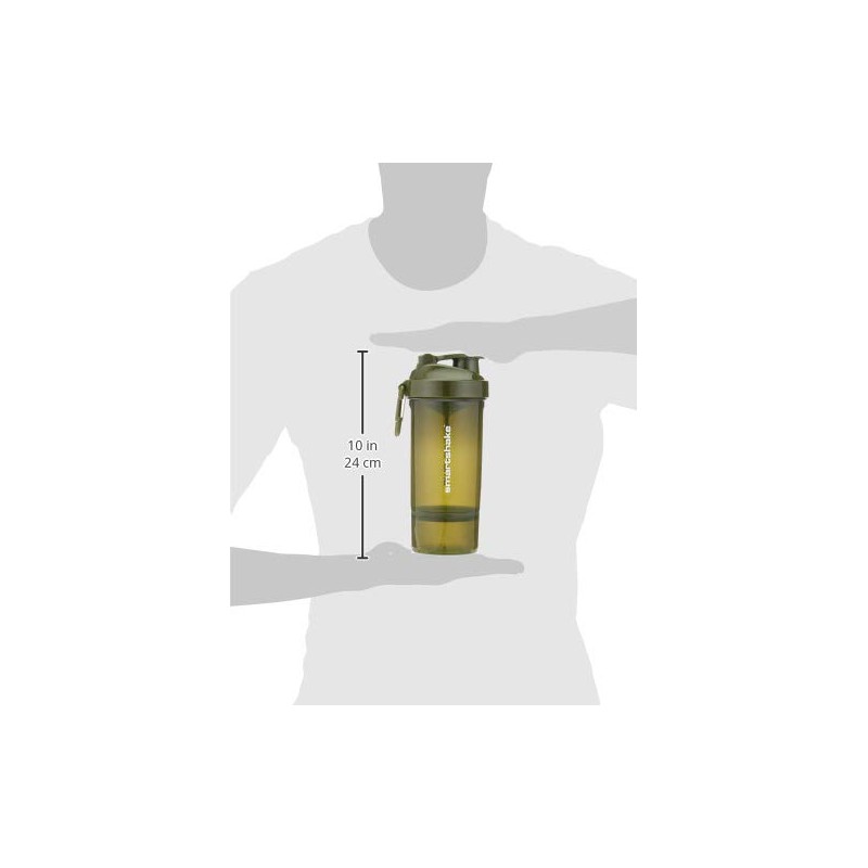 SmartShake Original2GO ONE Verde Army 800ml, Botella Mezcladora de Proteínas,