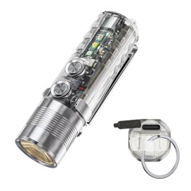 RovyVon Aurora A28 2nd USB-C EDC Flashlight, 6500K Cool White Max 1000 Lumen, 850mAh Rechargeable Small Flashlight, with Red/White/ 365nm Sidelights, Momentary On, Ideal Flashlight for Camping