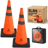 RoadHero 28 Inch 2 Pack Collapsible Traffic Cones with Weighted