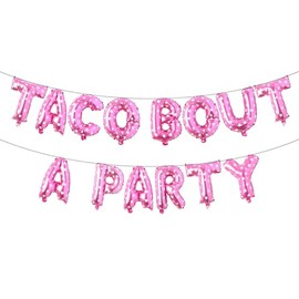 Taco Party Taco Bout A Party Balloons Fiesta Party Decorations Taco Bar Decorations Taco Fiesta Mexican Birthday Party Cactus Taco Party Supplies Cinco de Mayo (TACO BOUT A PARTY Pink Heart)