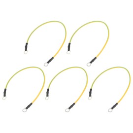 sourcing map ESD Grounding Cable Cord 15cm/5.9Inch Long,Anti-Static Ground Wire Cable for Eliminate Conductor Electrostatic, Pack of 5(Yellow,Green)