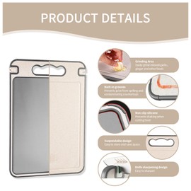 Double-Sided Titanium Chopping Board for Meat and Vegetables, Sturdy, Scratch-Resistant Mesh Design for Handling Meat and Vegetables Separately, Dishwasher Safe