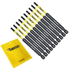 10 x SabreCut SCRH389_10 89mm H3 Hex Magnetic Impact Screwdriver Driver Bits Set Single Ended Heavy Duty Compatible with Dewalt Milwaukee Bosch Makita and Others