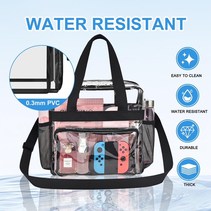 Busiuw Clear Bag for Stadium Events 12x12x6, Clear Tote Bag
