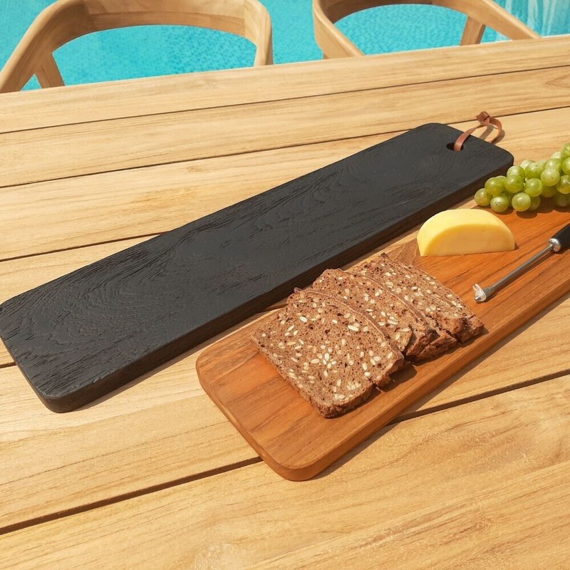 Nordic Teak Charcoal Teak Wood Charcuterie/Cu