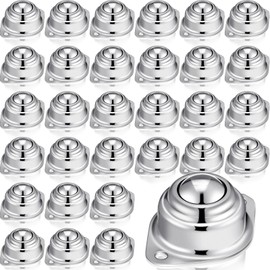 Gisafai 30 Pcs Roller Ball Transfer Bearing Carbon Steel Round Ball Transfer Unit Universal Casters for Conveyor Roller Stand Transmission System Furniture (3/4")