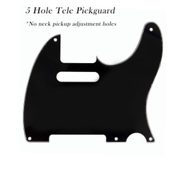 Vintage 5 Hole Tele Pickguard - Black 3ply TL Guitar Pick Guard Scratch Plate for Tele/Telecaster
