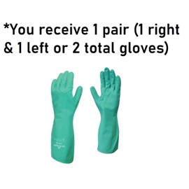 SHOWA 730 Full Nitrile Chemical Resistant Safety Glove with Cotton Flocked Liner and Bisque Finish, Large (1 Pair)