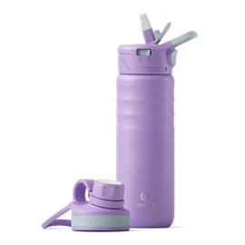 IDEUS Vacuum Insulated Water Bottle, Stainless Steel Double Wall Flask Metal Sports Canteen with Leak-Proof Screw Cap (24oz (710ml), Violet)