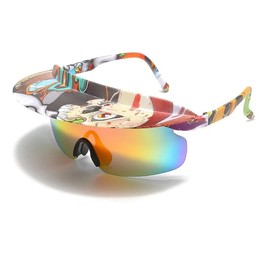 The Celly Plug Built in Visor Sunglasses 80s & 90s Retro with Visor Hat - Great For Lake River Beach, Party Glasses (Skull)