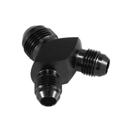 8AN to AN6 to AN6 Y Block Flare Fitting Adapter Union Splitter Black 8AN Y Adapter Male Flare Fuel Line Hose Fitting Block Tee Pipe Aluminium Adapter