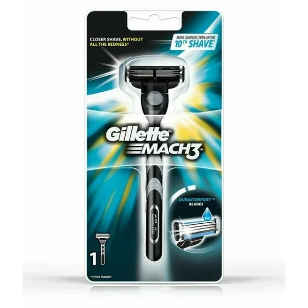 Gillette Mach3 Razor Handle + 1 Mach3 Turbo Cartridge (5
